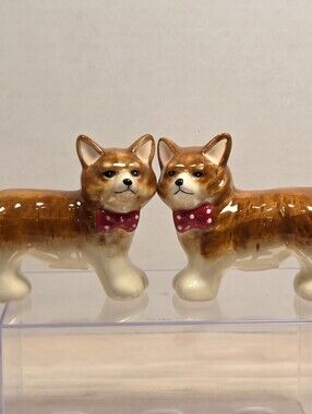 Ceramic Corgi Dog Salt & Pepper Shakers Set of 2